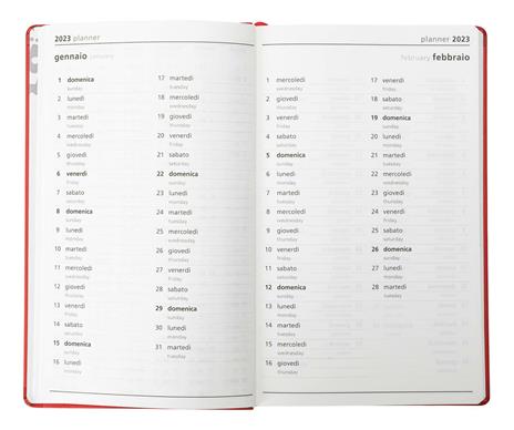 Agenda settimanale Panini 2023, 12 mesi, Large, WWF, rosso - 13 x 21 cm - 6