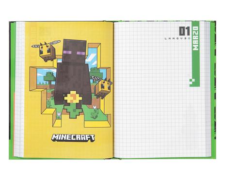 Diario 12 Mesi 2023-2024 Standard Green Minecraft - Verde - 5