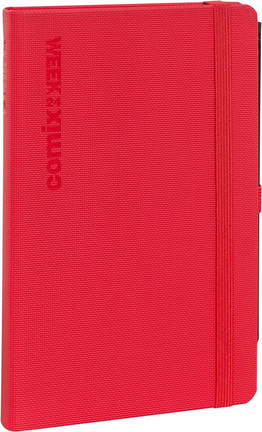 Agenda Comix 2024, 12 Mesi, settimanale, Large Hor. Red Tx