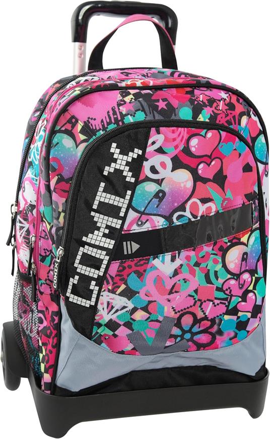 Zaino Organizzato Trolley Staccabile Comix Bright Hearts Girl