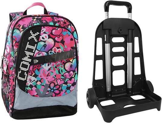 Zaino Organizzato Trolley Staccabile Comix Bright Hearts Girl - 2