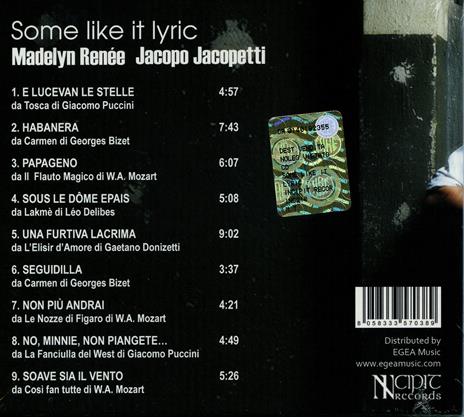 Some Like It Lyric - CD Audio di Jacopo Jacopetti,Madelyn Renée - 2