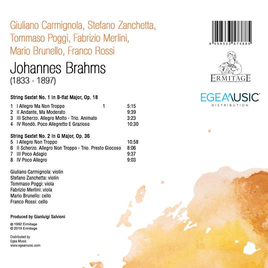 Sestetti per archi op.18, op.36 - CD Audio di Johannes Brahms,Giuliano Carmignola - 2