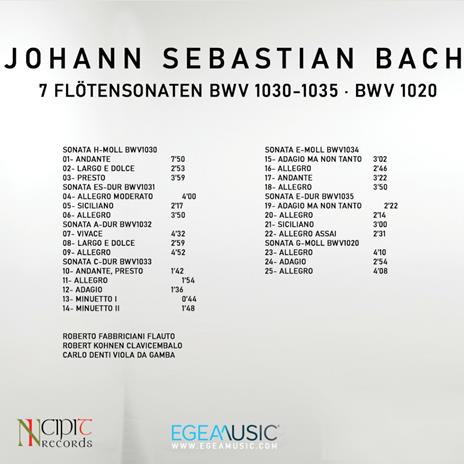 7 Flotensonaten BWV 1030-1035 - CD Audio di Johann Sebastian Bach,Roberto Fabbriciani - 2