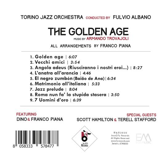 The Golden Age. Music by Armando Trovajoli - CD Audio di Torino Jazz Orchestra - 2