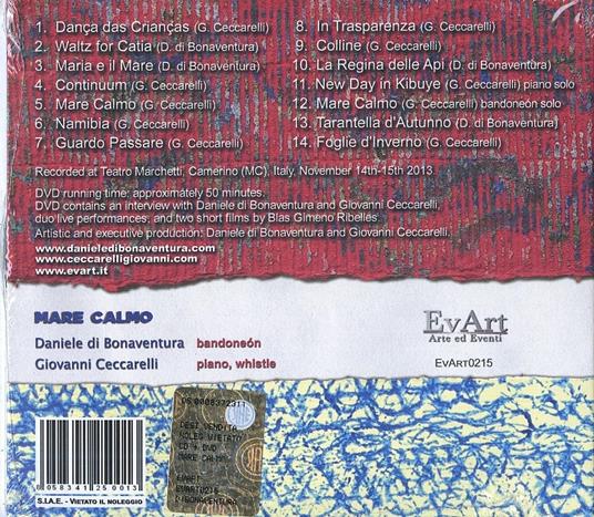 Mare calmo - CD Audio + DVD di Daniele Di Bonaventura,Giovanni Ceccarelli - 2