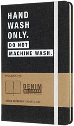 Taccuino Moleskine Denim Limited Edition a righe large. Hand wash only
