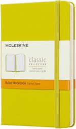 Taccuino Moleskine pocket a righe copertina rigida giallo. Dandelion Yellow