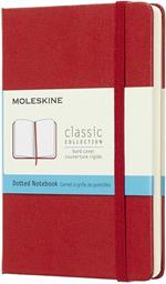 Taccuino Moleskine pocket puntinato copertina rigida rosso. Scarlet Red