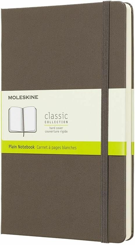 Taccuino Moleskine large a pagine bianche copertina rigida marrone. Earth Brown