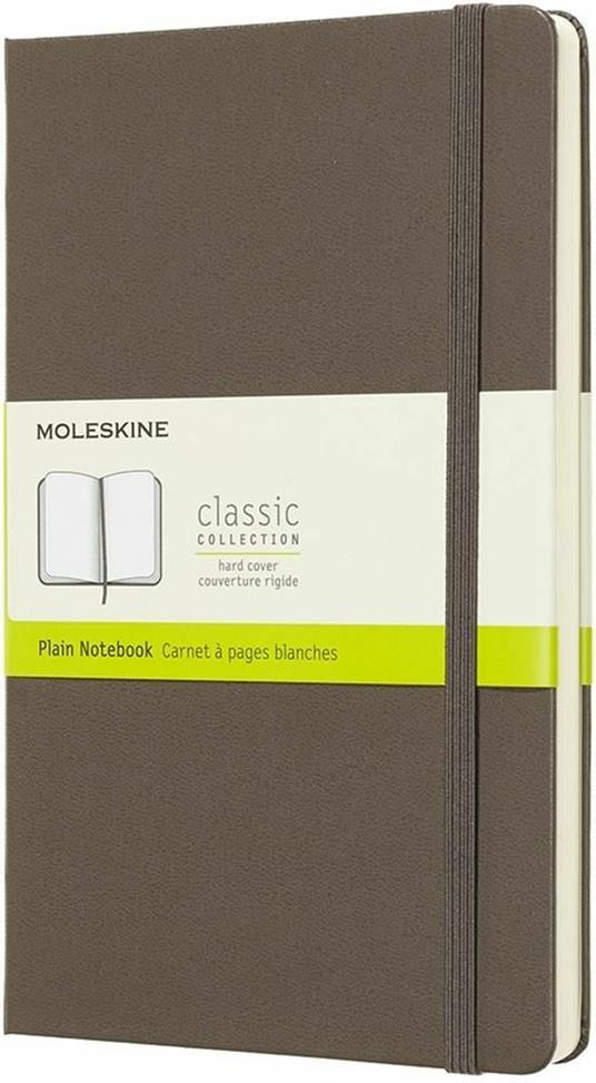 Taccuino Moleskine large a pagine bianche copertina rigida marrone. Earth Brown