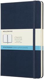 Taccuino Moleskine large puntinato copertina rigida blu. Sapphire Blue