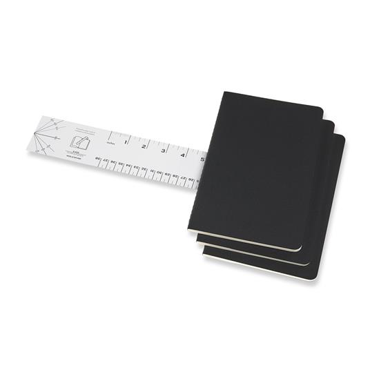 Quaderno Cahier Journal Moleskine large puntinato nero. Black. Set da 3 - 3