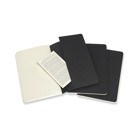 Quaderno Cahier Journal Moleskine large puntinato nero. Black. Set da 3 - 4