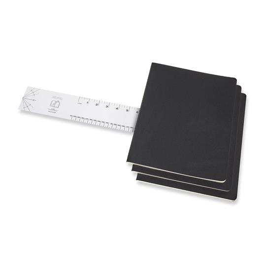 Quaderno Cahier Journal Moleskine XXL puntinato nero. Black. Set da 3 - 3