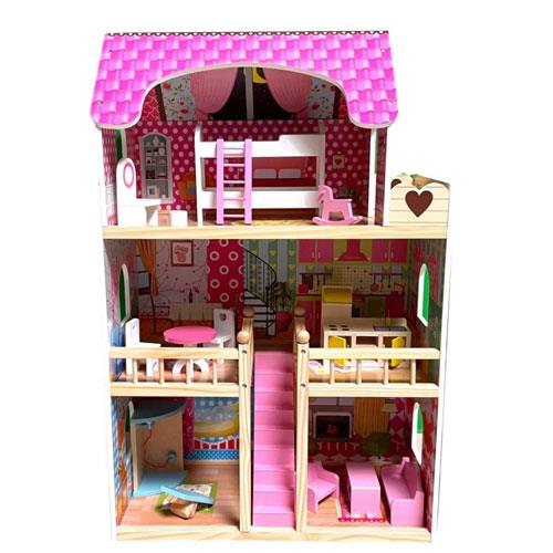 Casa della bambola in legno per bambino con 13 accessori, case delle bambole  tre piani per bambini - Giaquinto - Casa delle bambole e Playset -  Giocattoli | IBS