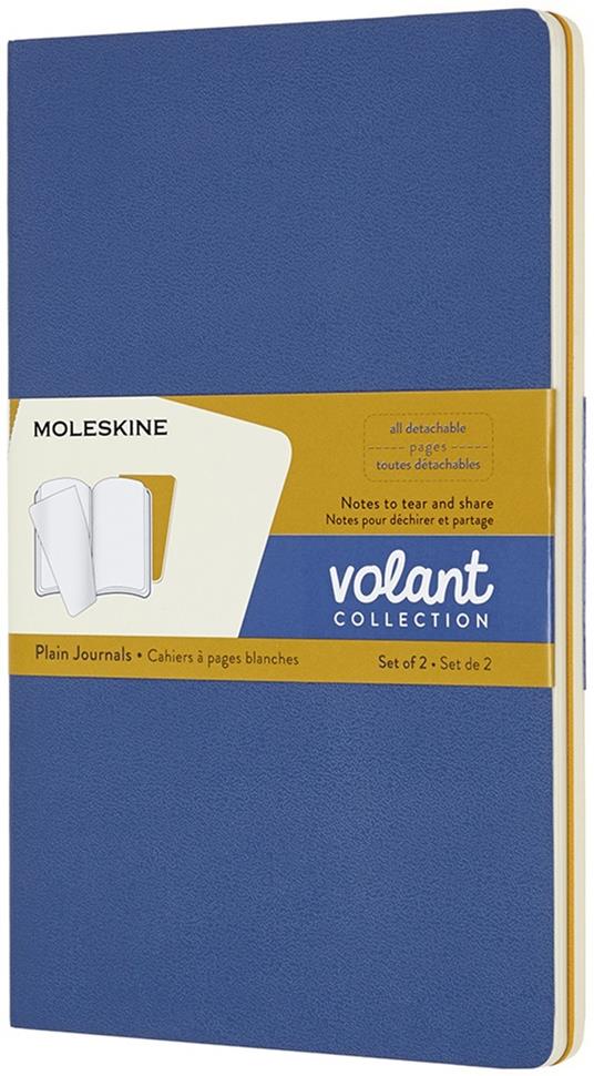 Quaderno Volant Journal Moleskine large a pagine bianche blu-giallo. Forget  Me Not Blue-Ambery Yellow. Set da 2