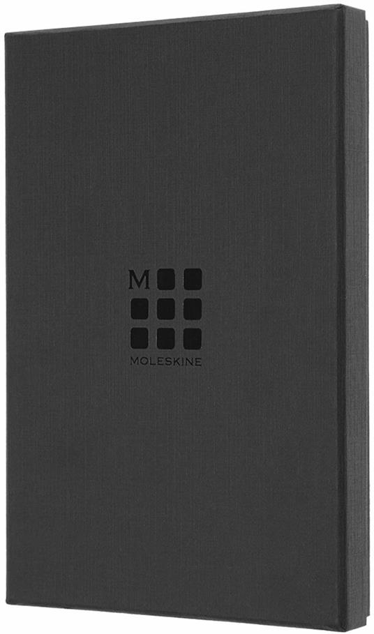 Taccuino Moleskine in pelle Leather Limited Collection large a righe nero. Black
