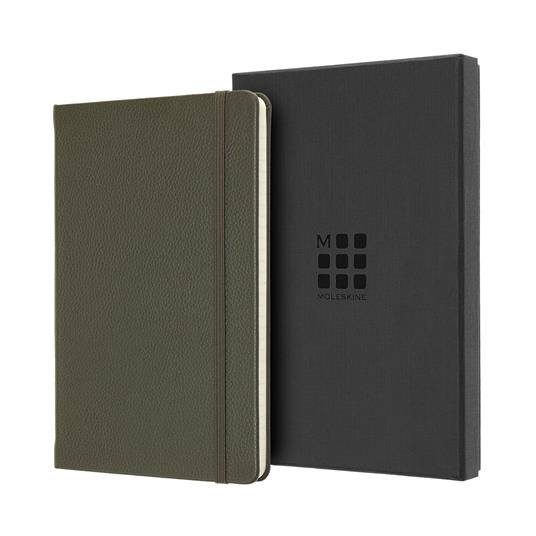Taccuino Moleskine in pelle Leather Limited Collection large a righe verde. Moss Green - 3