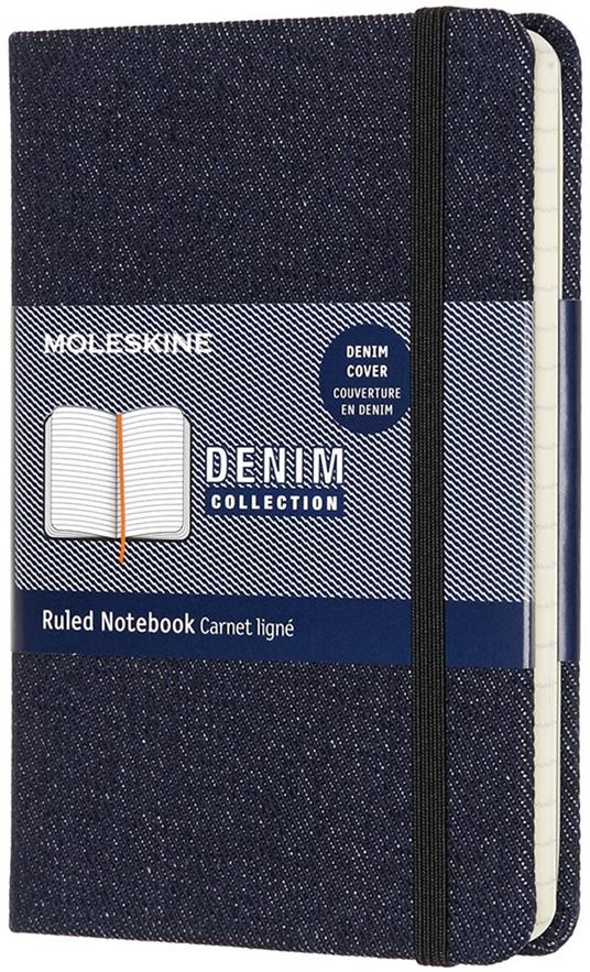 Taccuino Moleskine Denim Limited Edition pocket a righe. Blu di Prussia