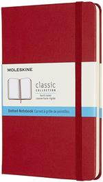 Taccuino Moleskine medium puntinato copertina rigida rosso. Scarlet Red