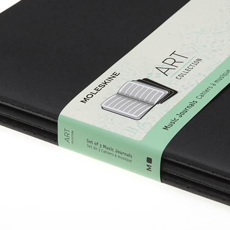 Quaderno pentagramma Art Music Cahier Moleskine XL copertina morbida nero. Black - 5