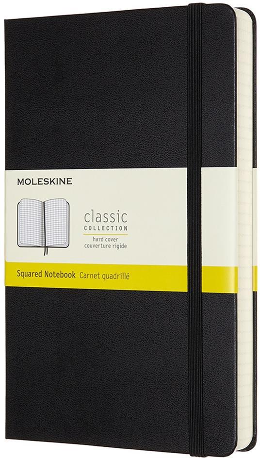 Taccuino Moleskine Expanded large a quadretti copertina rigida nero. Black