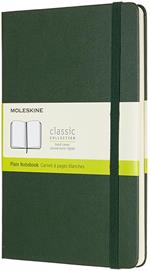 Taccuino Moleskine large a pagine bianche copertina rigida verde. Myrtle Green