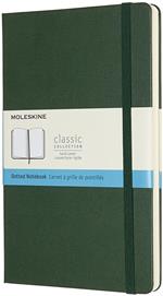 Taccuino Moleskine large puntinato copertina rigida verde. Myrtle Green