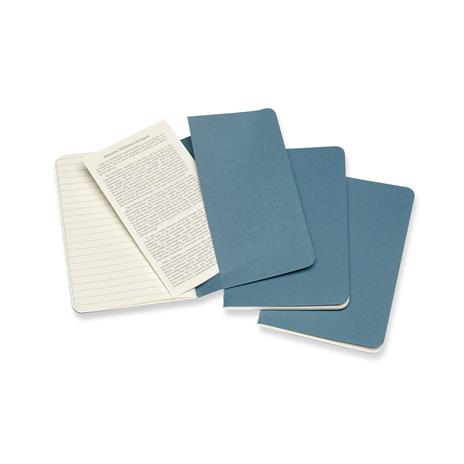Quaderno Cahier Journal Moleskine pocket a righe azzurro. Brisk Blue. Set da 3 - 4
