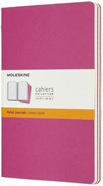 Quaderno Cahier Journal Moleskine large a righe rosa. Kinetic Pink. Set da 3