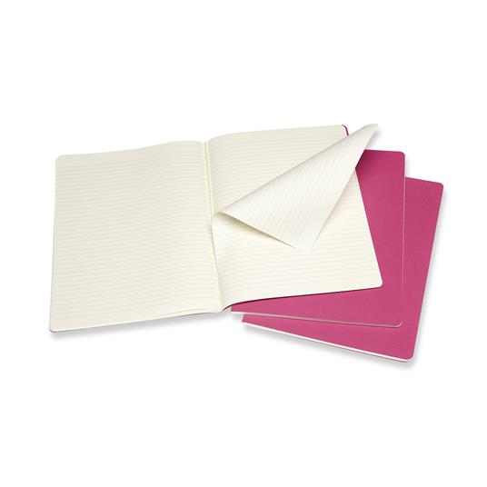 Quaderno Cahier Journal Moleskine XL a righe rosa. Kinetic Pink. Set da 3 - 2