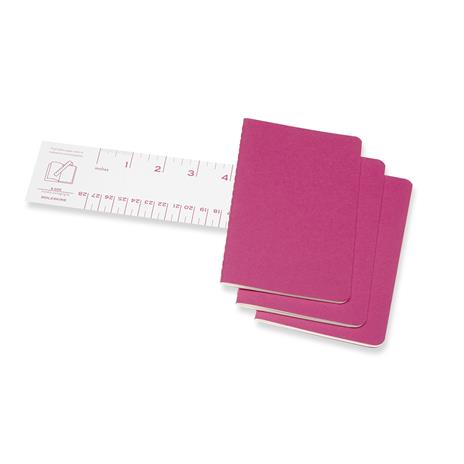 Quaderno Cahier Journal Moleskine pocket a pagine bianche rosa. Kinetic Pink. Set da 3 - 3