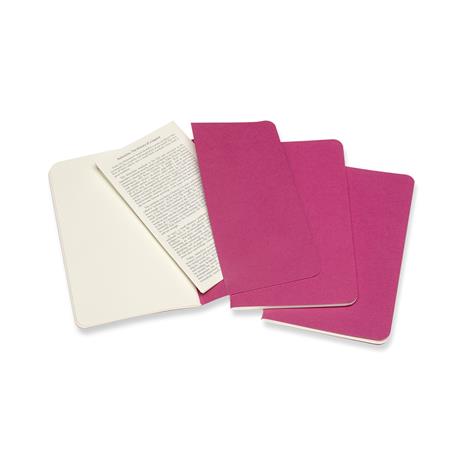 Quaderno Cahier Journal Moleskine pocket a pagine bianche rosa. Kinetic Pink. Set da 3 - 4