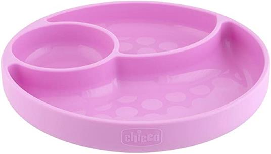 Chicco Piatto in Silicone con Ventosa Rosa