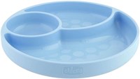 Chicco Piatto con Ventosa Pappa in Silicone a Scomparti con 3 Aree 12+  Azzurro - Artsana - Per la culla e il passeggino - Giocattoli