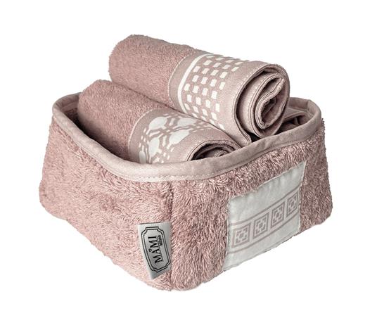 Mami Rosa Antico, Set 3 lavette asciugamani + secchiello grande in cotone -  Mami Milano - Idee regalo | IBS