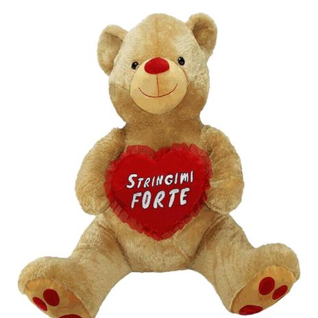 Orso peluche 90 cm con cuore stringimi forte