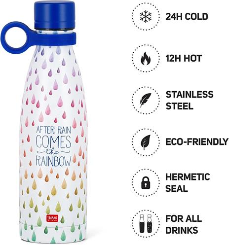 Legami - Hot&Cold, Bottiglia Termica 500 ml, Ø 7 cm, Leggera e Resistente, Chiusura Ermetica - 6