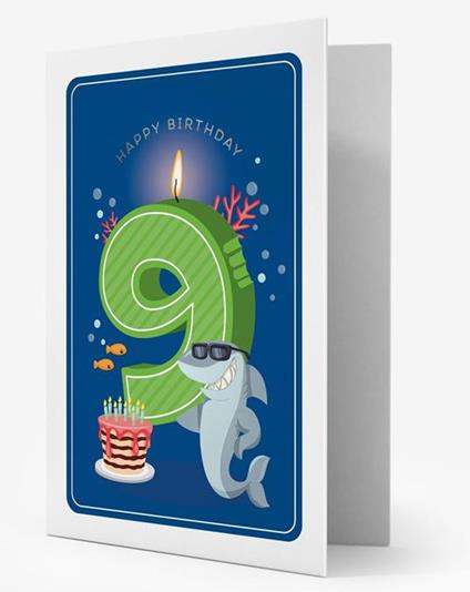 Biglietto d'auguri Legami Postal Greeting Card compleanno 9 anni Bambino