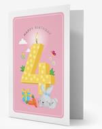 Biglietto d'auguri Legami Postal Greeting Card compleanno 4 anni Bambina