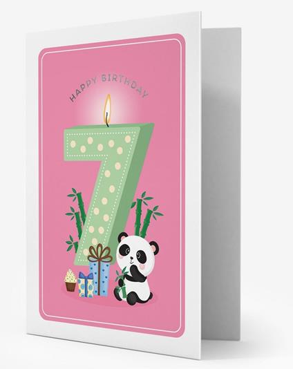 Biglietto d'auguri Legami Postal Greeting Card compleanno 7 anni Bambina