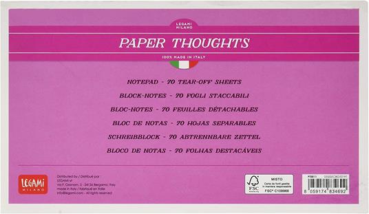 Blocchetto Legami, Paper Thoughts - Notepad - Lama - 2