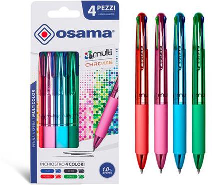 4Multi Penna Cromata Color Sfera. Confezione 4 pezzi