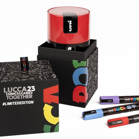 Posca Gift Box Lucca Comics Limited Edition- Marcatore Posca Punta Media 18 Pezzi Assortiti - 3