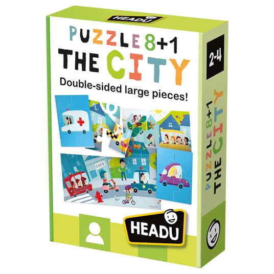 Puzzle 8+1 City - Headu - Teacher Tested - Puzzle per bambini - Giocattoli  | IBS