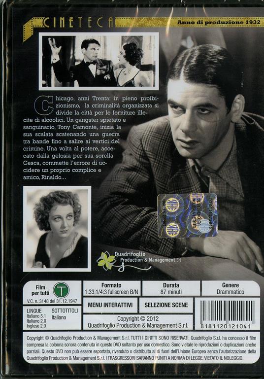 Scarface (DVD) - DVD - Film di Howard Hawks Drammatico | IBS