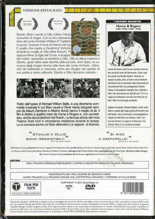 Noi siamo zingarelli di James W. Horne,Charles Rogers - DVD - 2