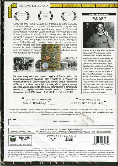 Orizzonte perduto - DVD - Film di Frank Capra Drammatico | IBS