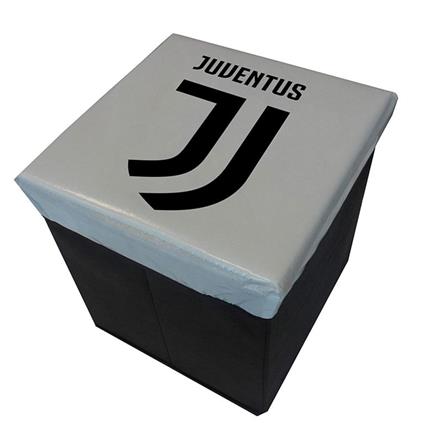 Pouf Contenitore F.C Juventus Poliestere Bianco Nero 31 X 31 X 4 Cm